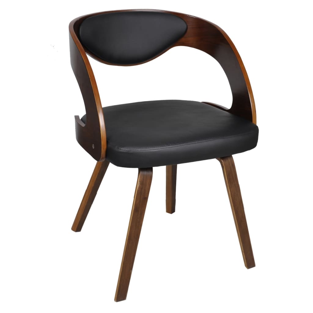 Eetkamerstoelen 2 st gebogen hout kunstleer crèmekleurig