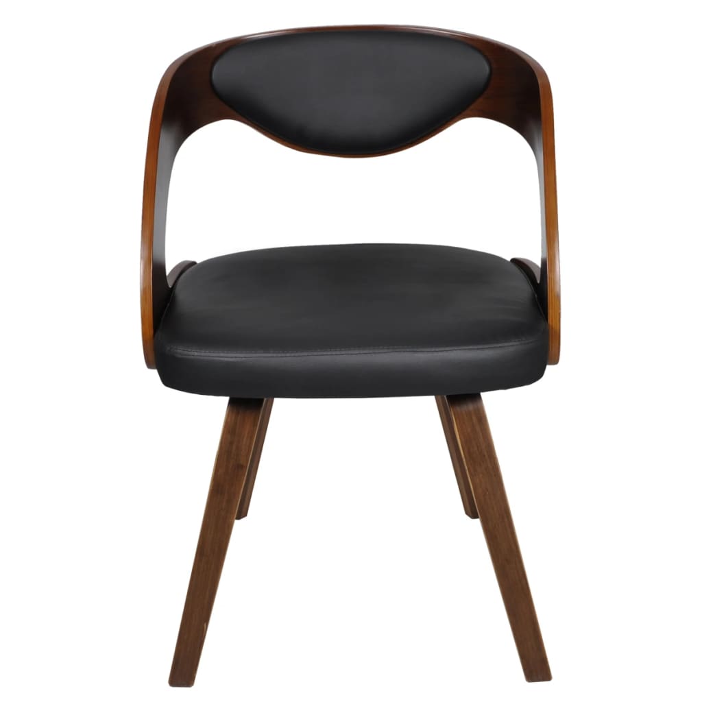 Eetkamerstoelen 2 st gebogen hout kunstleer crèmekleurig