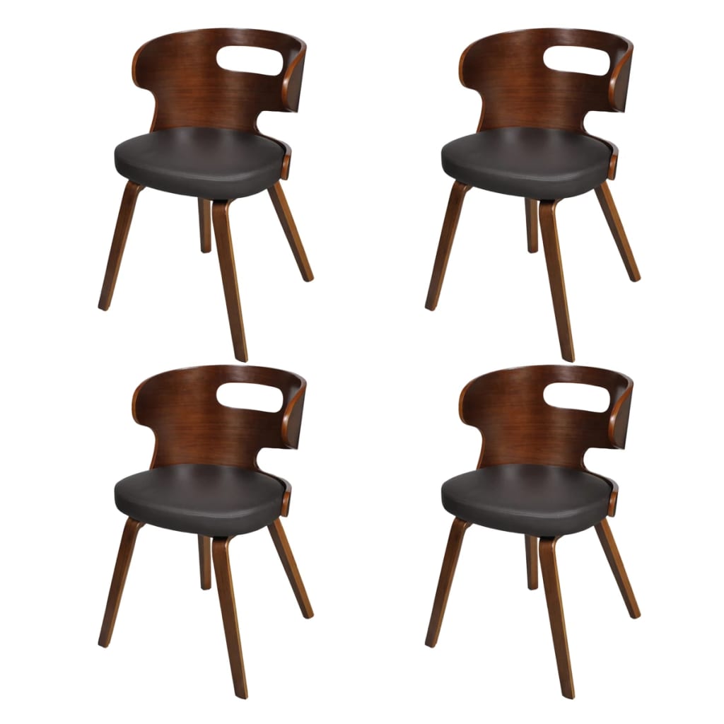 Chaises de salle à manger 6 pcs bois courbé simili cuir