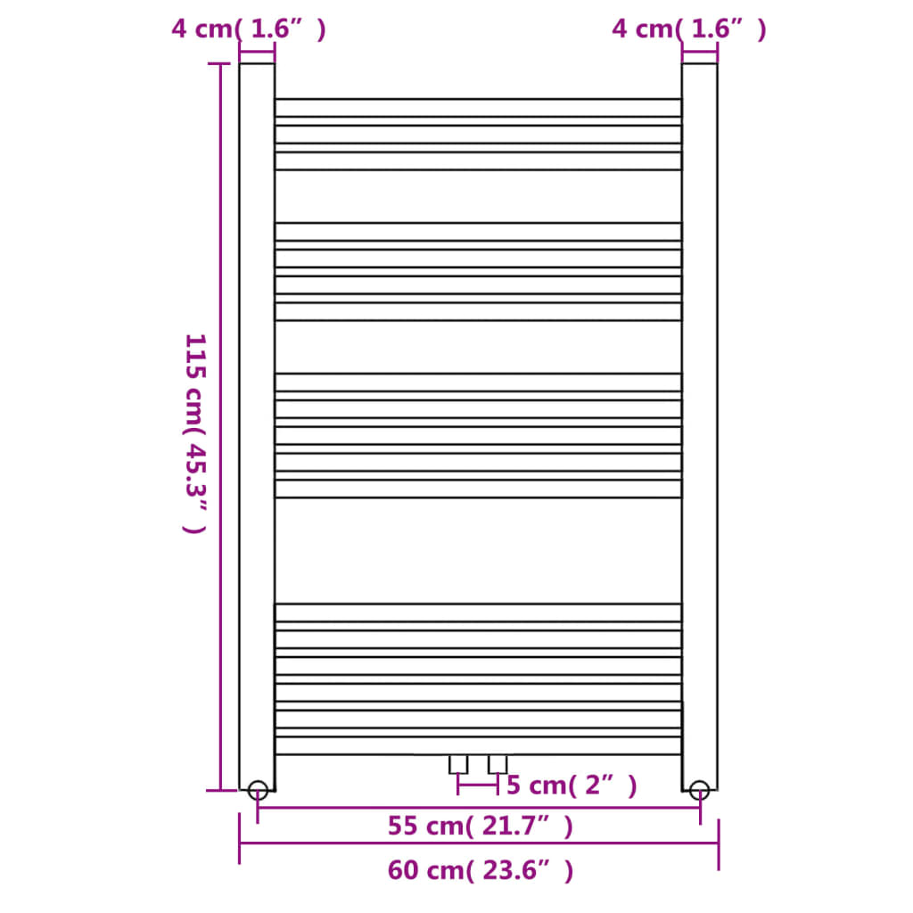 Radiator / handdoekenrek recht 500x764 mm