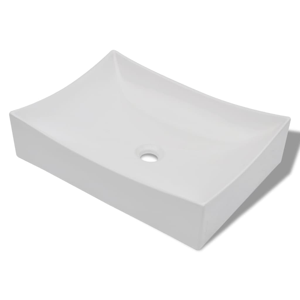 Ceramic sink bowl-shaped high-gloss (white)