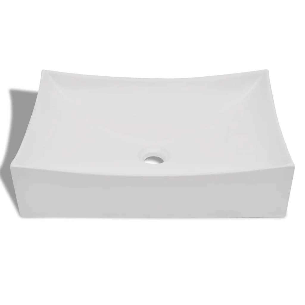 Ceramic sink bowl-shaped high-gloss (white)