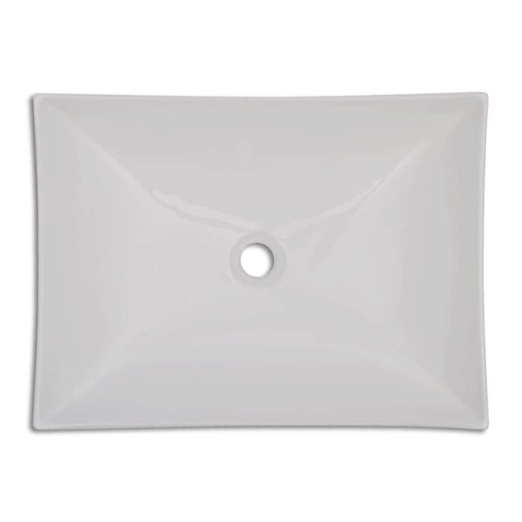 Ceramic sink bowl-shaped high-gloss (white)