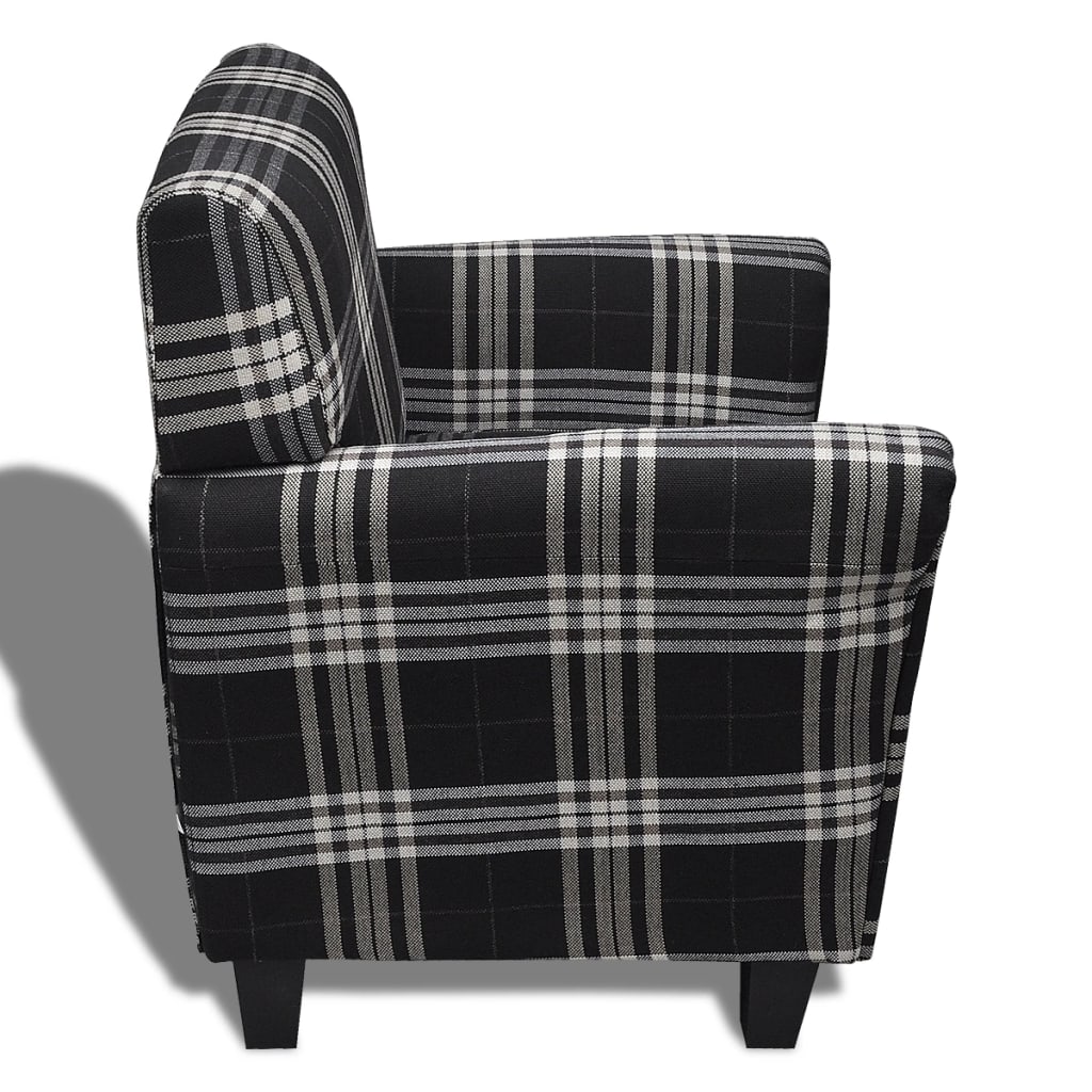 Fauteuil met kussen stof zwart