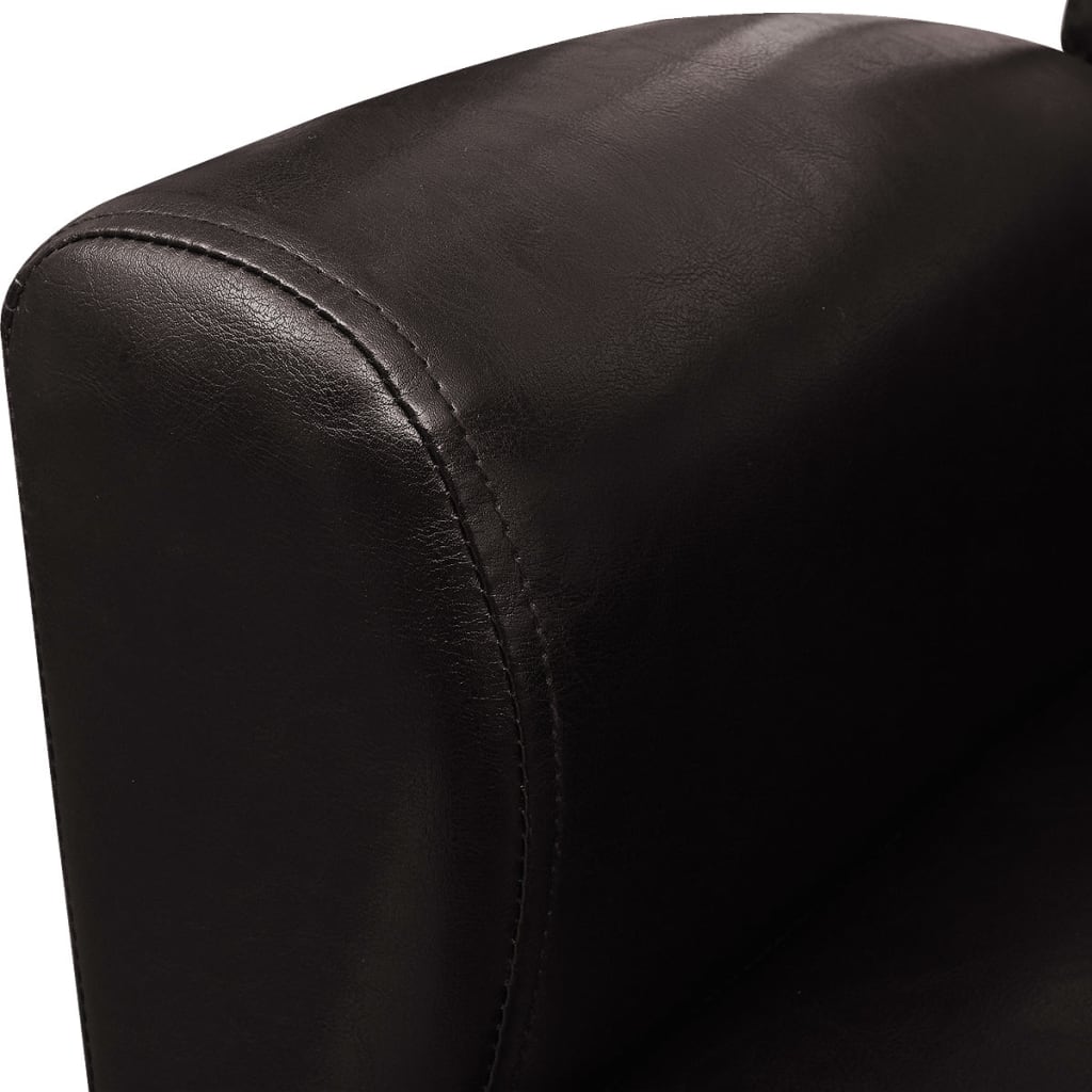 Fauteuil simili cuir marron foncé