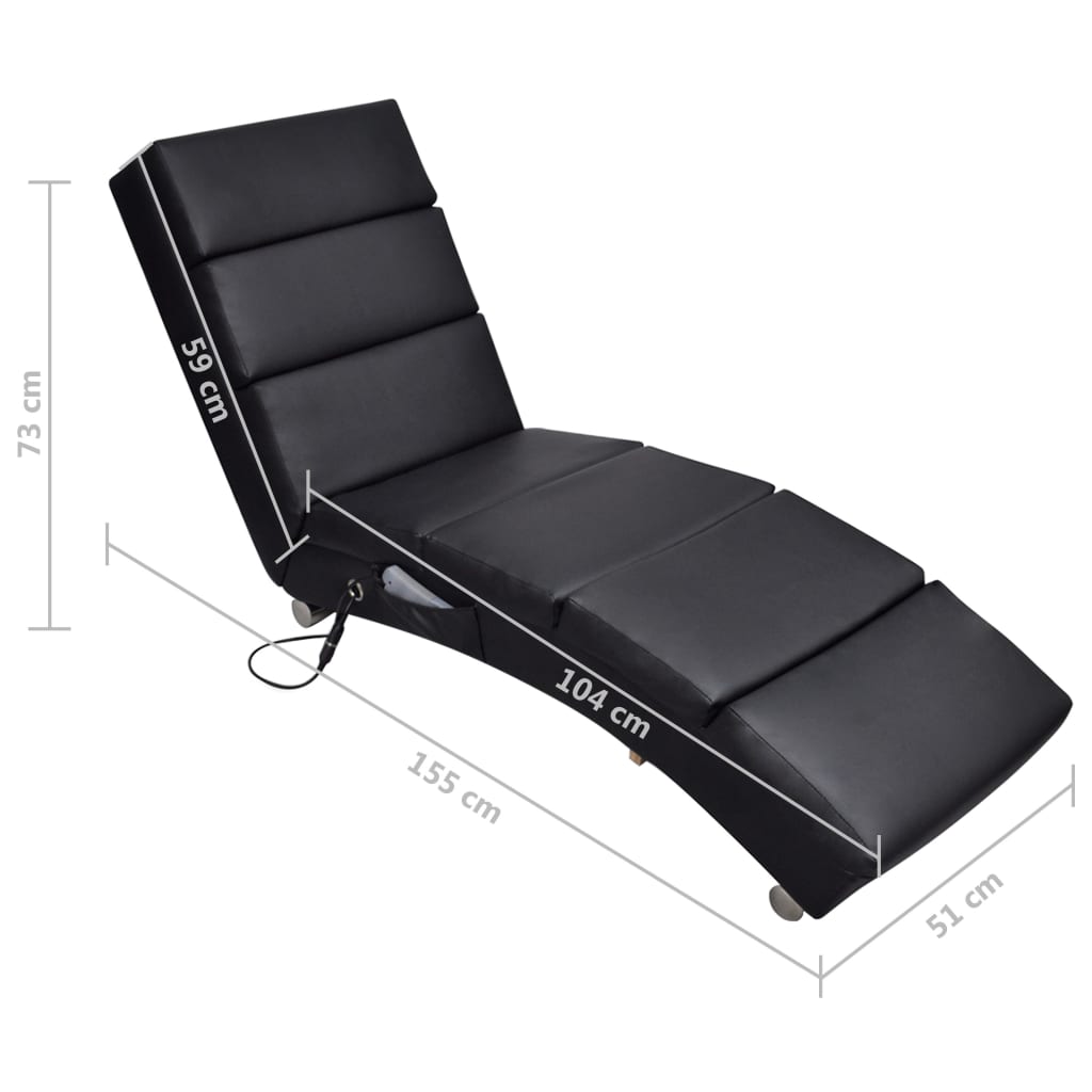 Chaise longue de massage en cuir artificiel