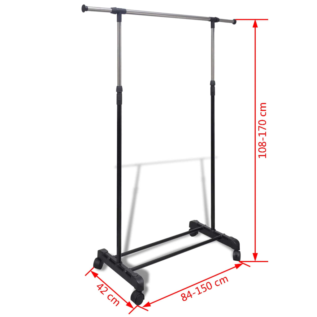 Portants à vêtements réglables 2 pcs avec 2 tringles à vêtements