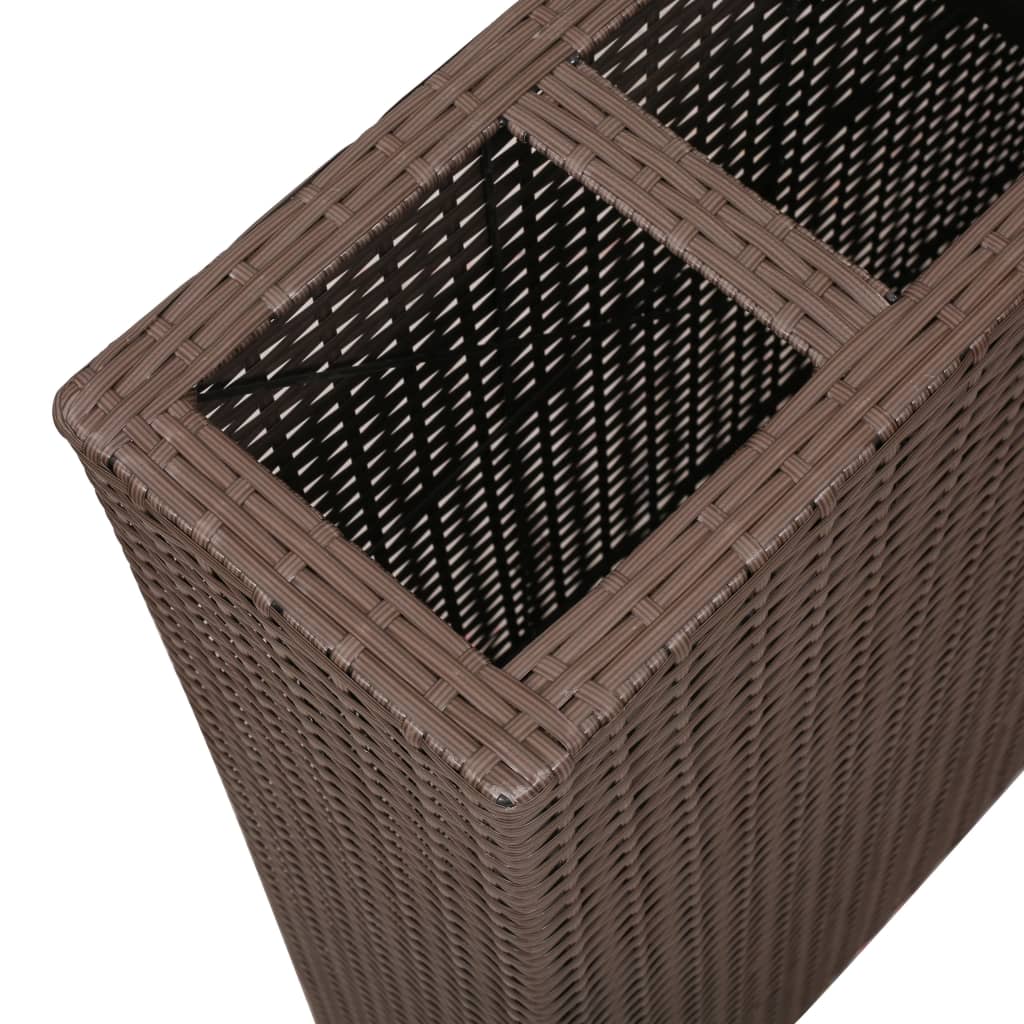 Plantenbak verhoogd met 4 potten 2 st poly rattan