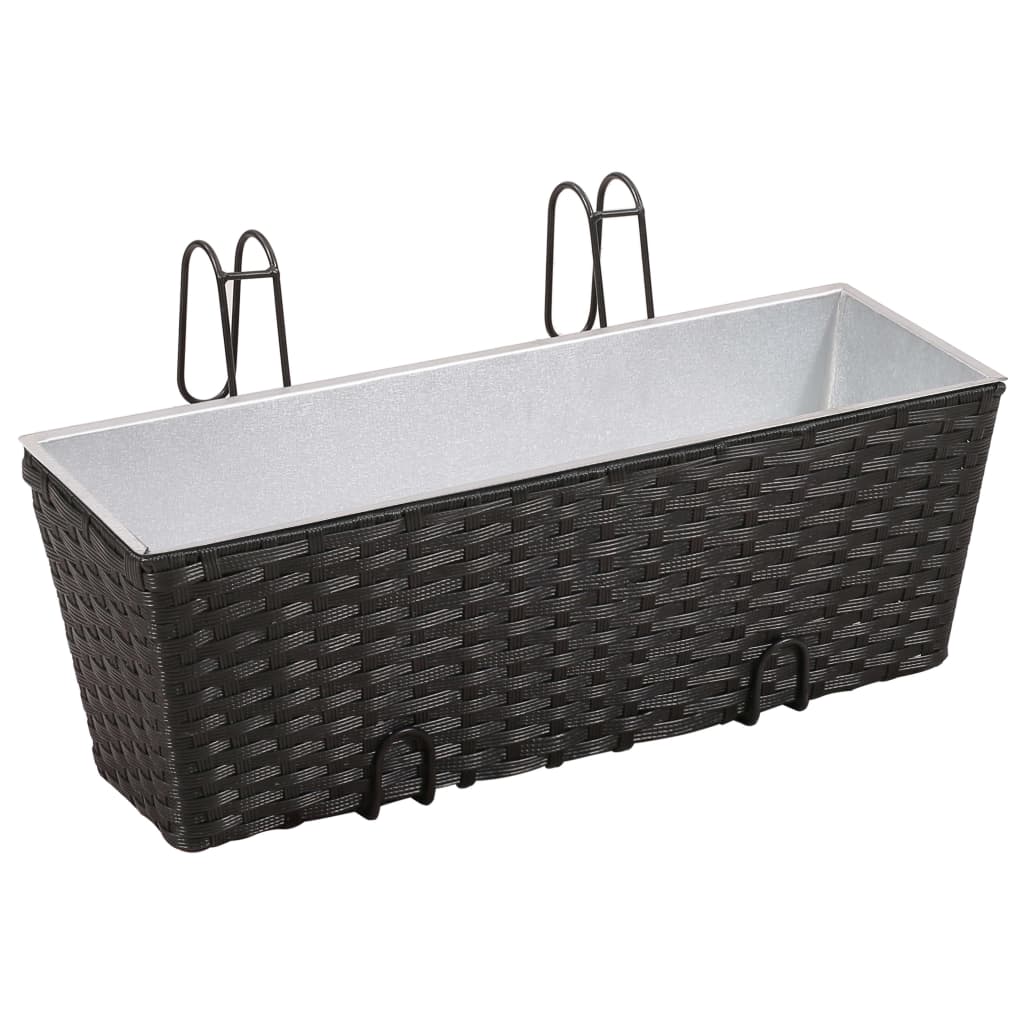 Balkonplantenbakken 2 st 50 cm rattan