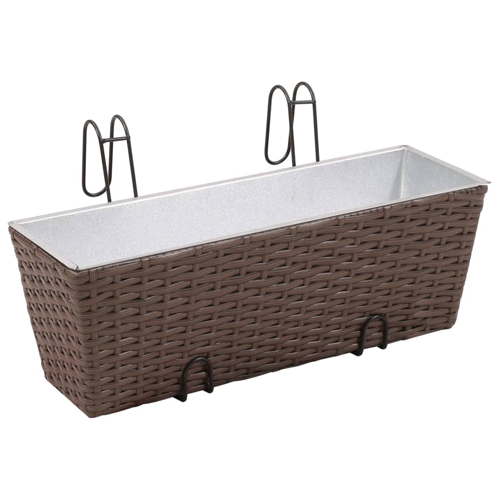 Balkonplantenbakken 2 st 50 cm rattan