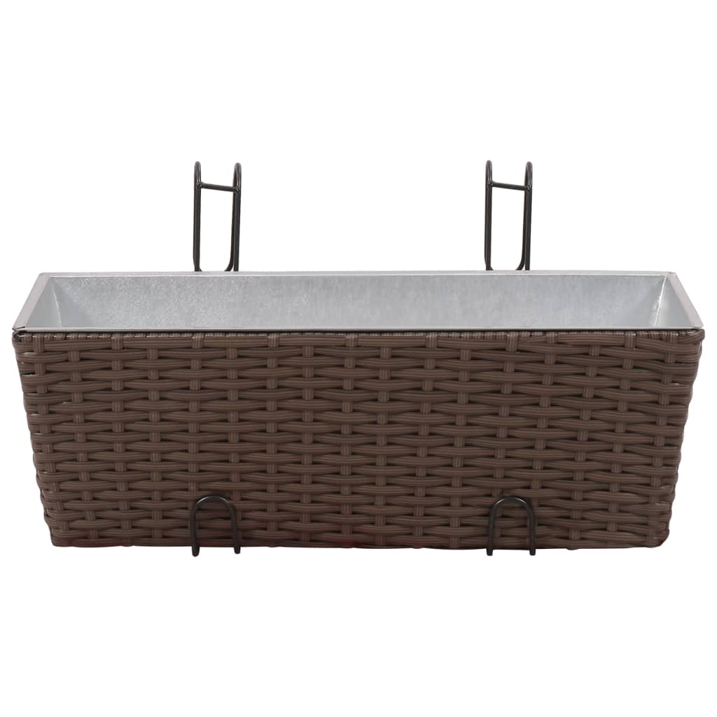 Balkonplantenbakken 2 st 50 cm rattan