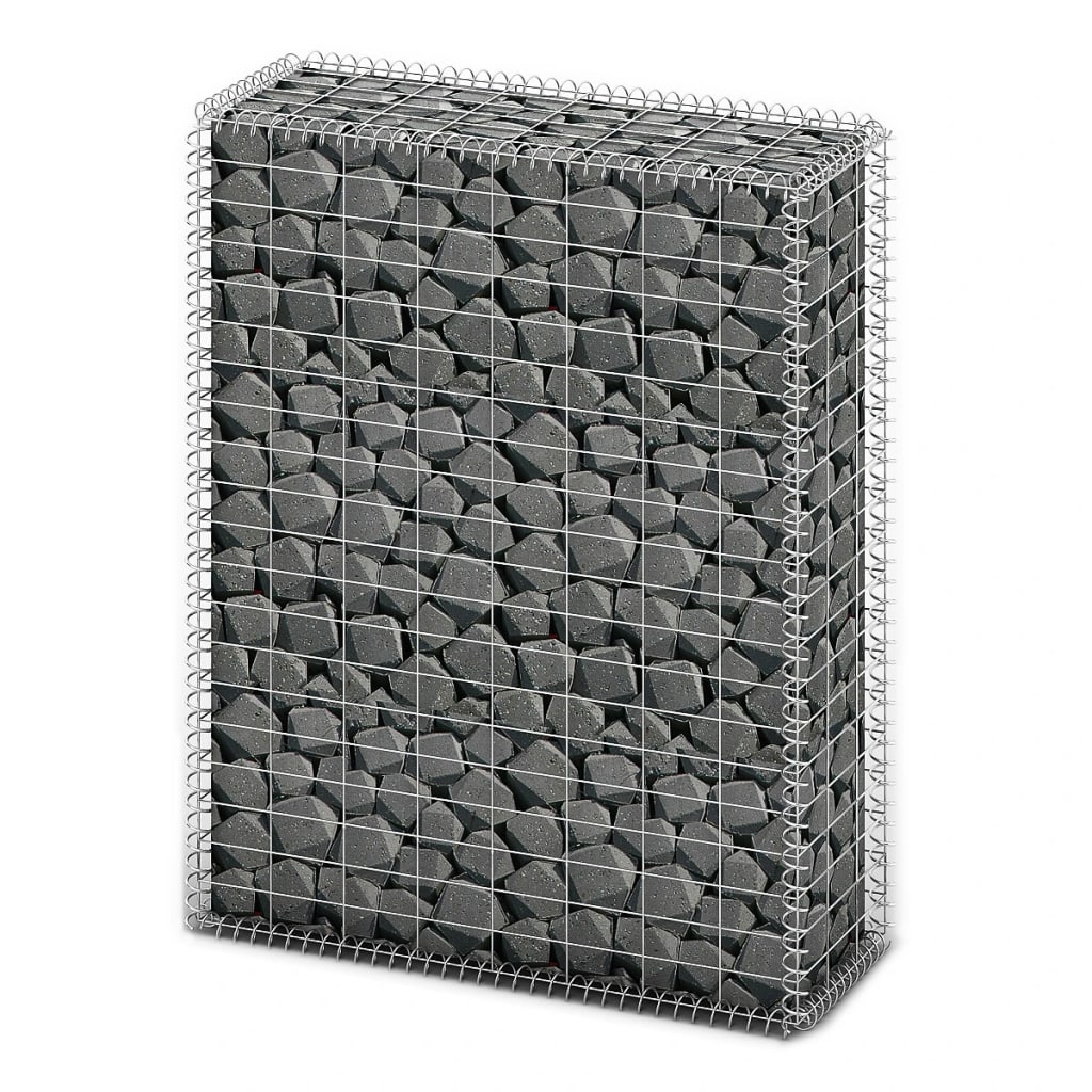 Gabion avec couvercles 100x50x30 cm fil galvanisé