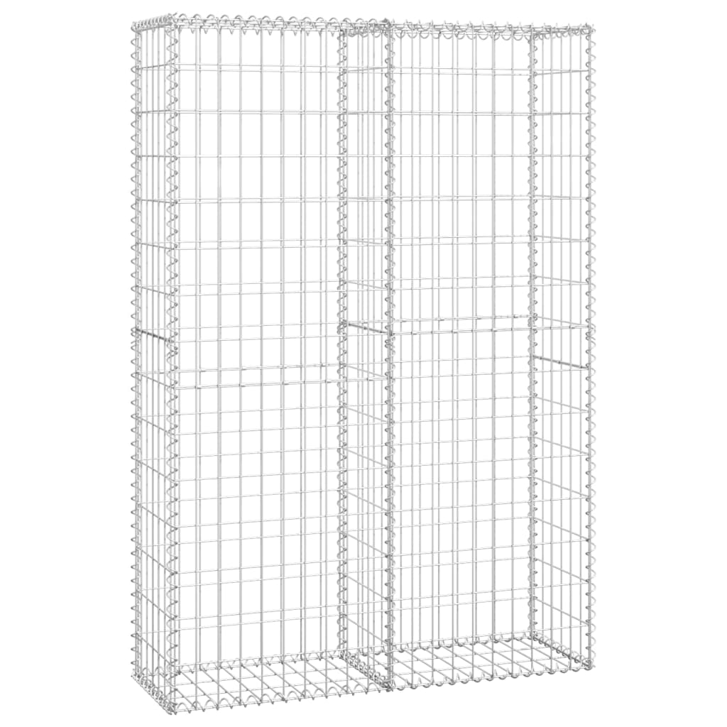 Gabion avec couvercles 100x50x30 cm fil galvanisé