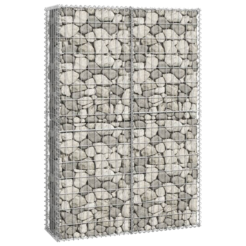 Gabion avec couvercles 100x50x30 cm fil galvanisé