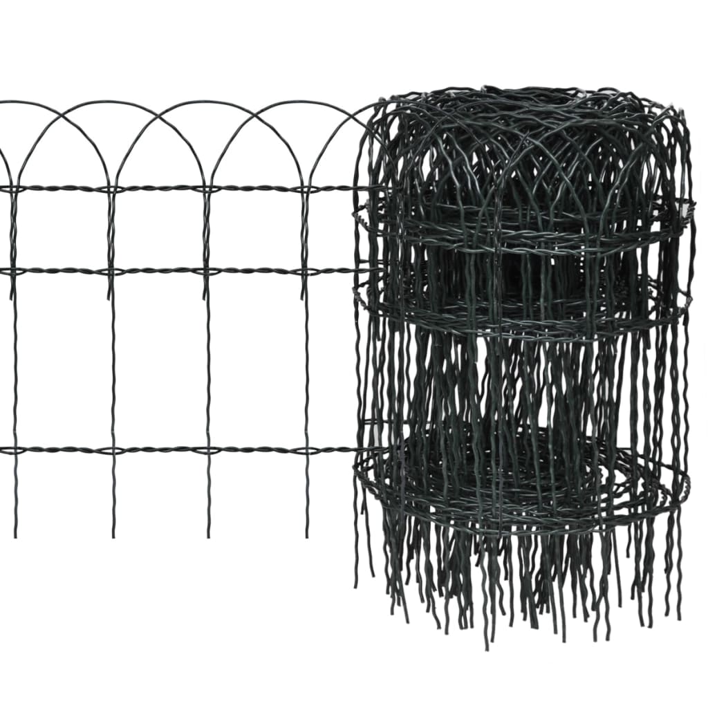 Clôture de bordure 25x0,65 m en fer peint par poudrage