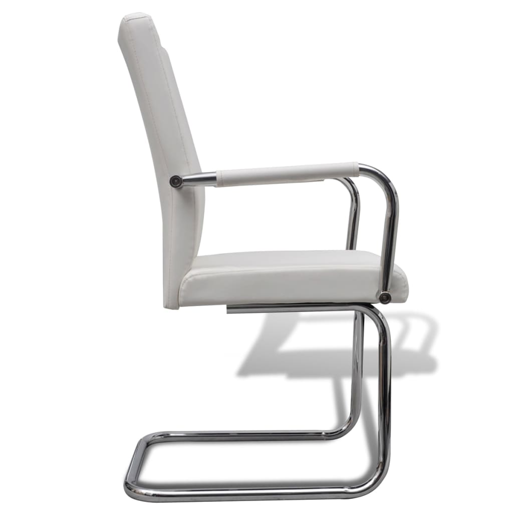 Chaises de salle à manger 2 pcs en cuir artificiel blanc