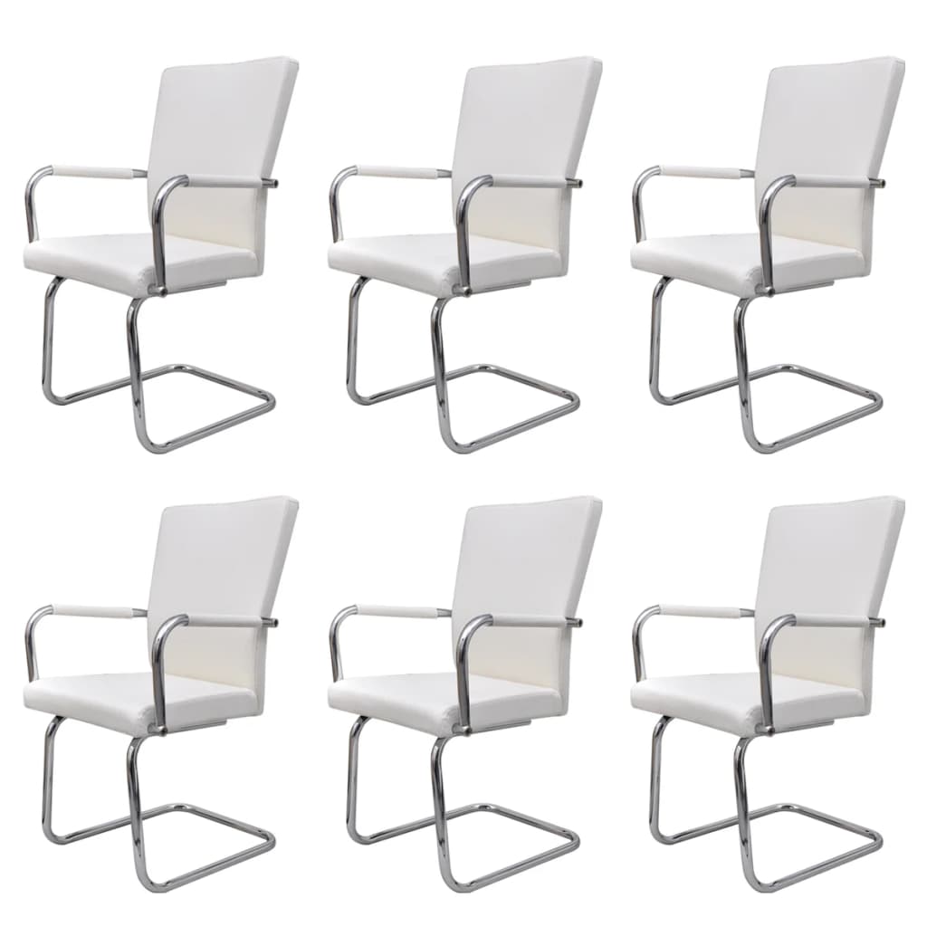 Chaises de salle à manger 2 pcs en cuir artificiel blanc