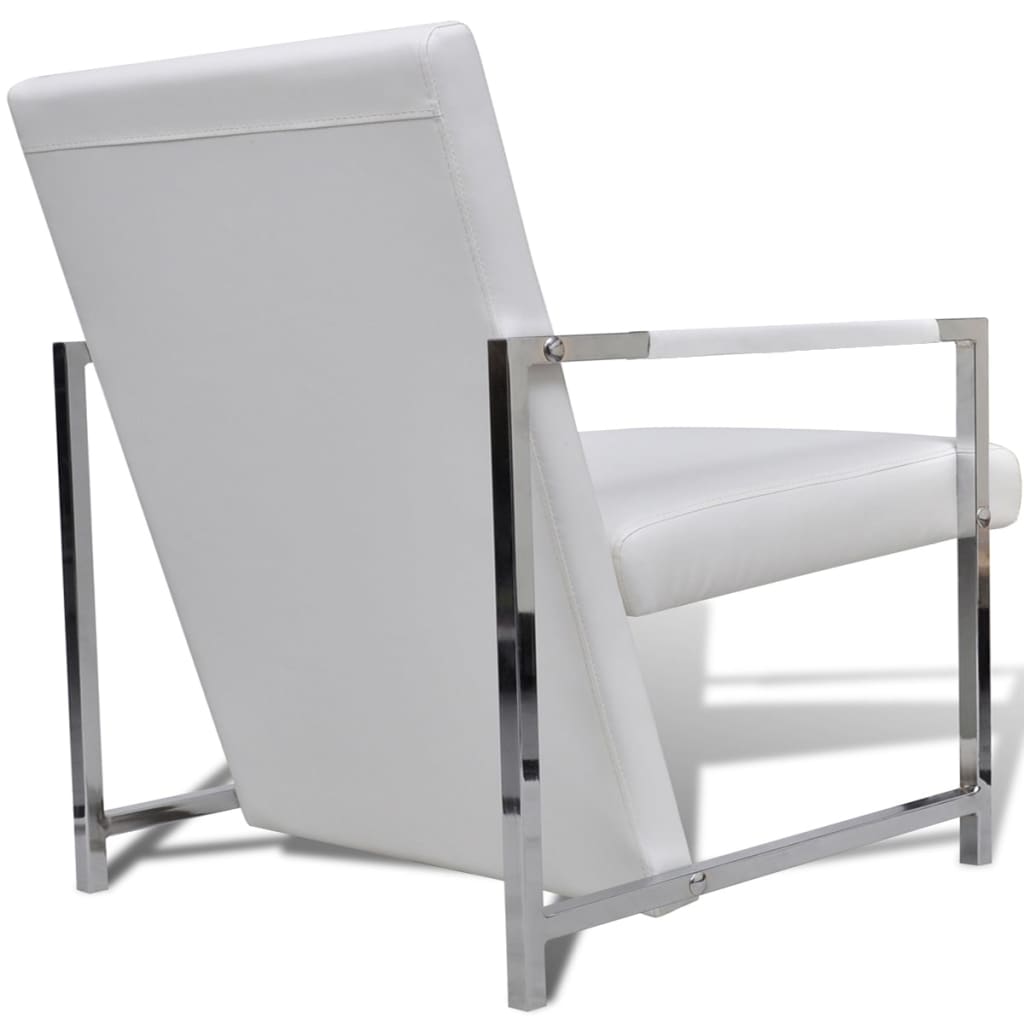 Fauteuils 2 st met chroom frame kunstleer