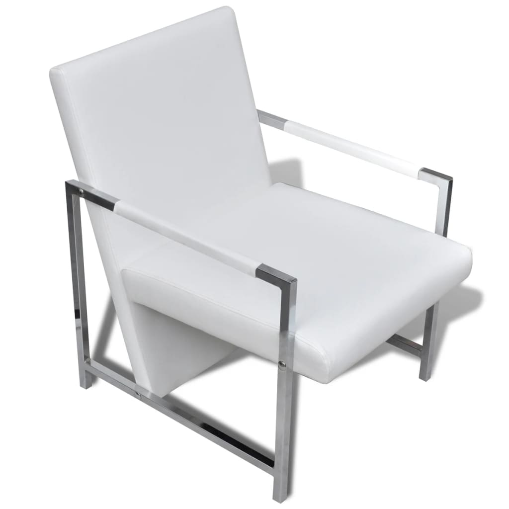 Fauteuils 2 st met chroom frame kunstleer