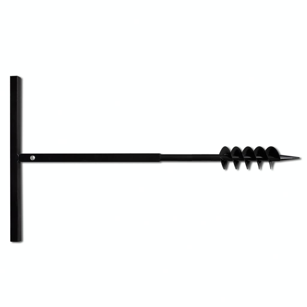 Earth auger with handle and screw head (double screw) 120 mm (black)