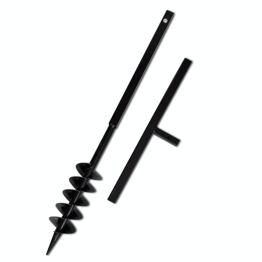 Earth auger with handle and screw head (double screw) 120 mm (black)