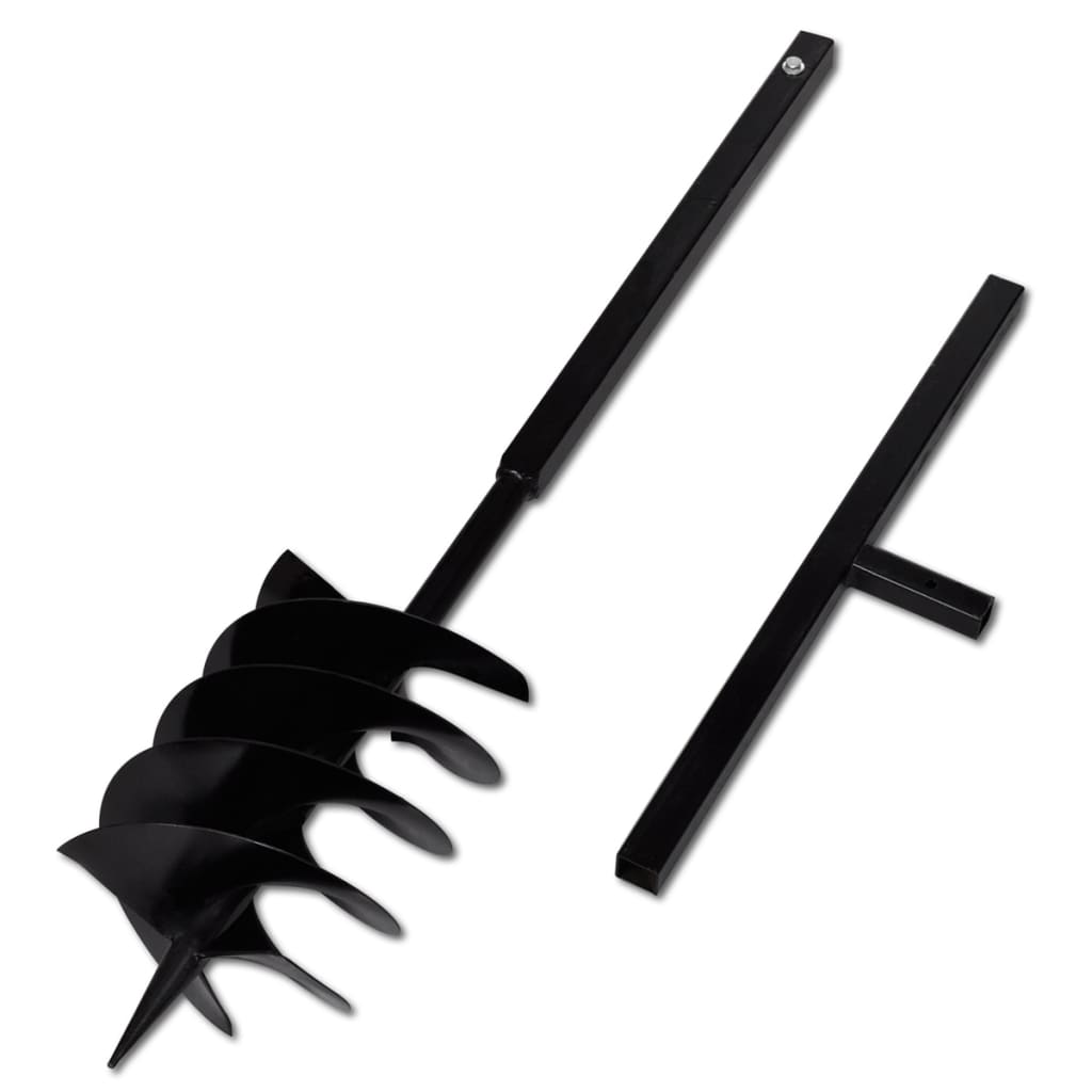 Earth auger with handle and screw head (double screw) 120 mm (black)