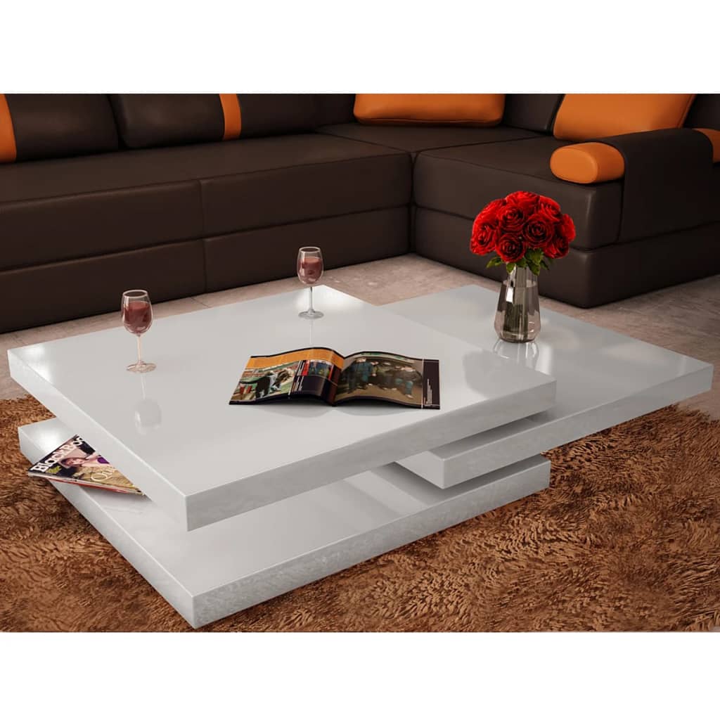 Table basse avec 3 couches de blanc brillant