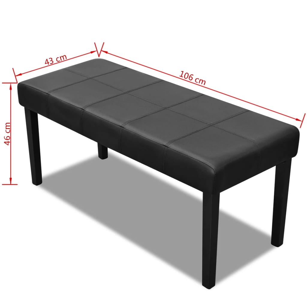 Bankje 106 cm kunstleer