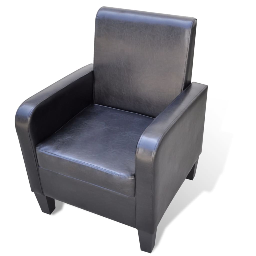 Fauteuil simili cuir noir