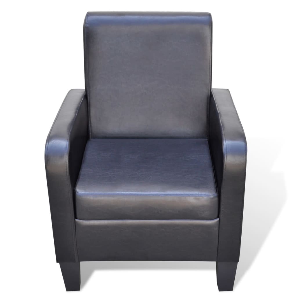 Fauteuil simili cuir noir