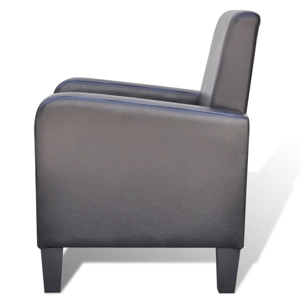 Fauteuil simili cuir noir