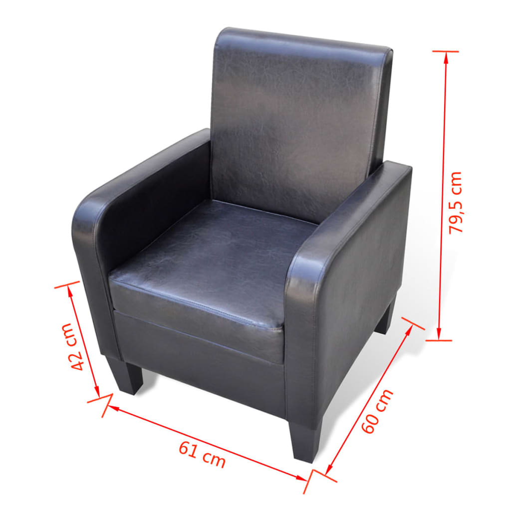 Fauteuil simili cuir noir