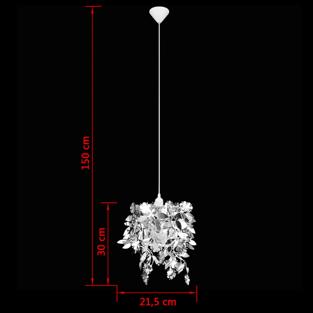 Lustre à paillettes en forme de feuilles 21,5x30 cm argent