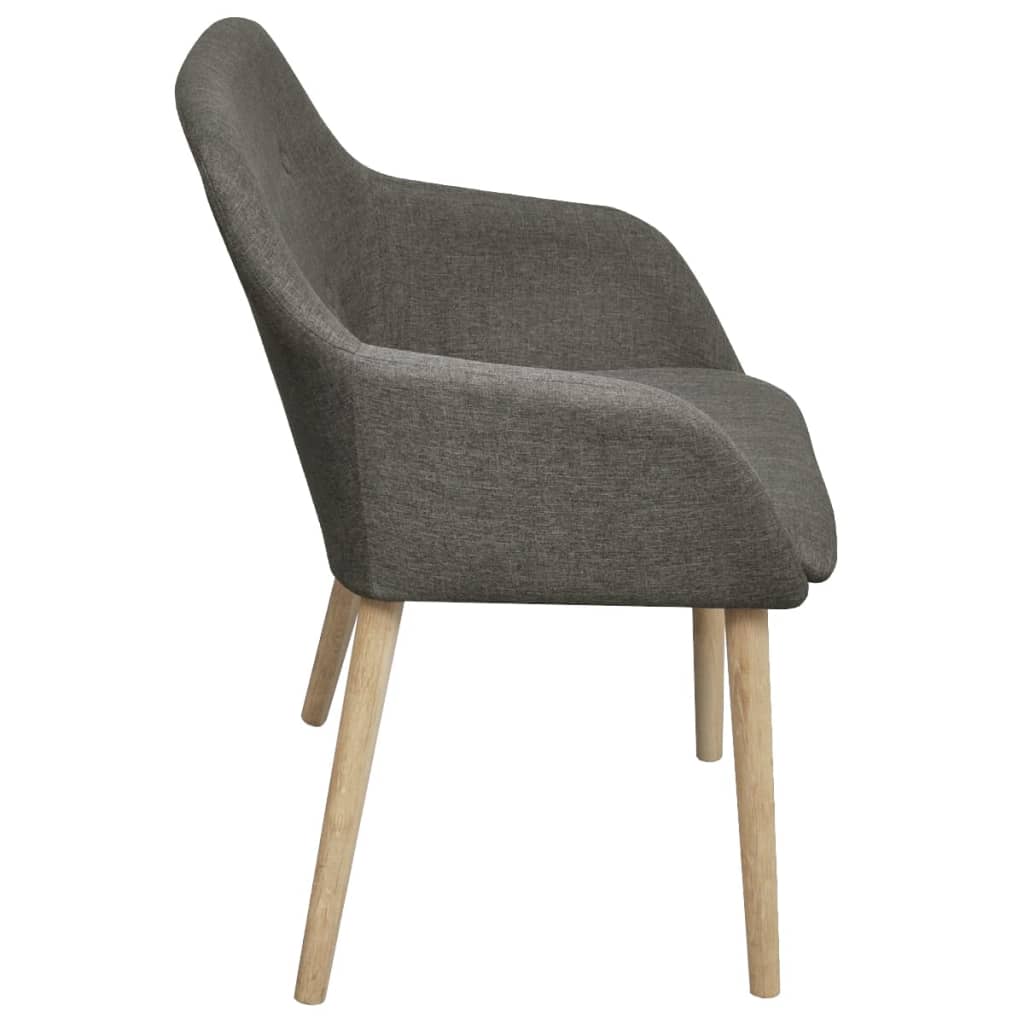 Chaises de salle à manger 2 pcs tissu et chêne massif gris clair