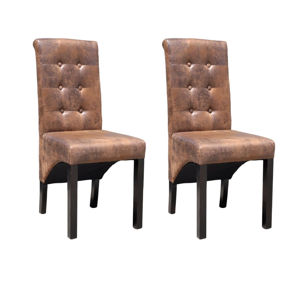 Chaises de salle à manger 6 pcs simili cuir marron