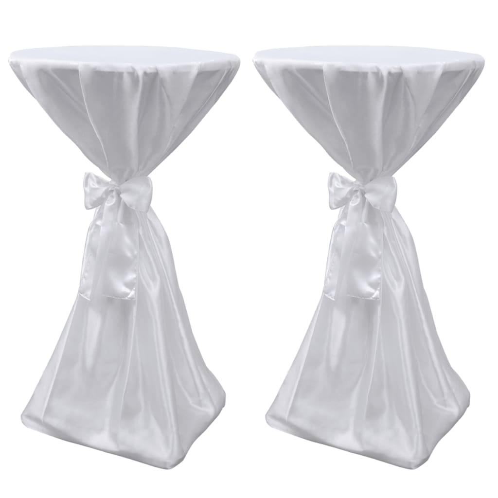 Nappe de table haute avec noeud 60cm Blanc (2 pièces)