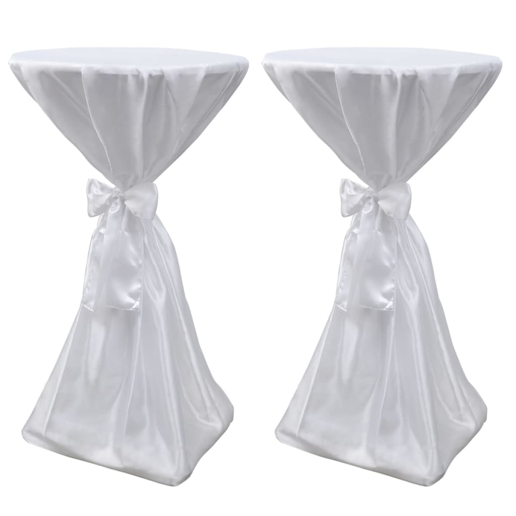 Nappe de table haute avec noeud 60cm Blanc (2 pièces)