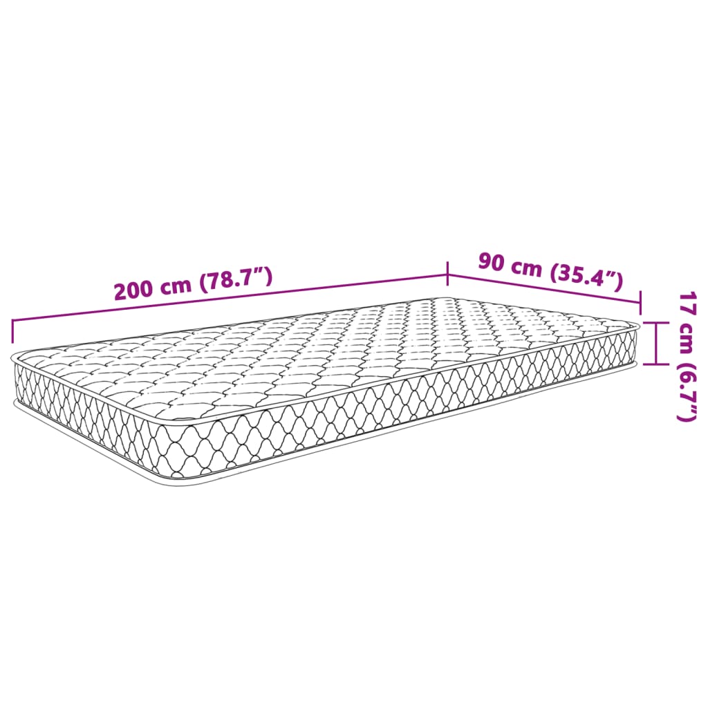 Traagschuimmatras 140x190x17 cm wit