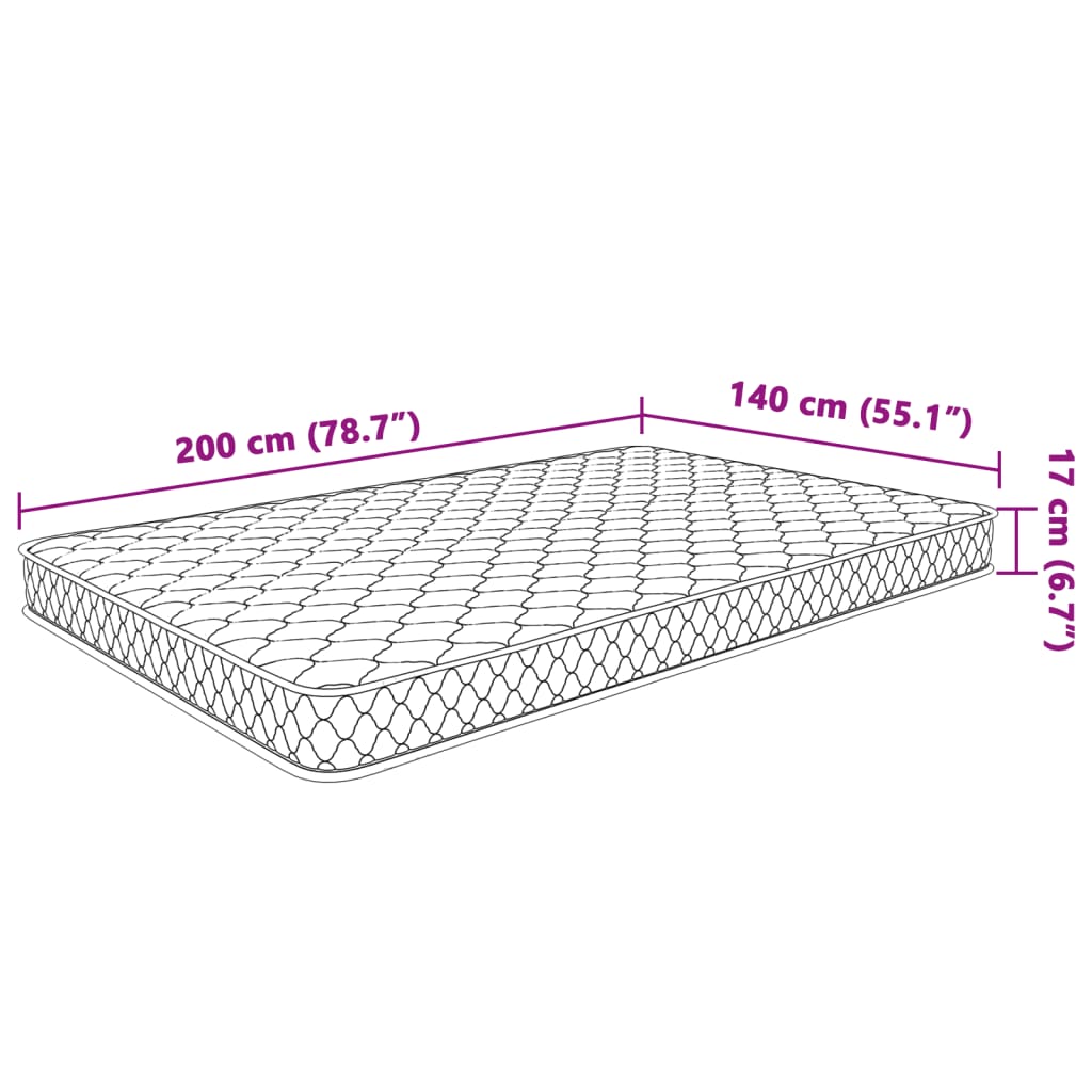 Traagschuimmatras 140x190x17 cm wit