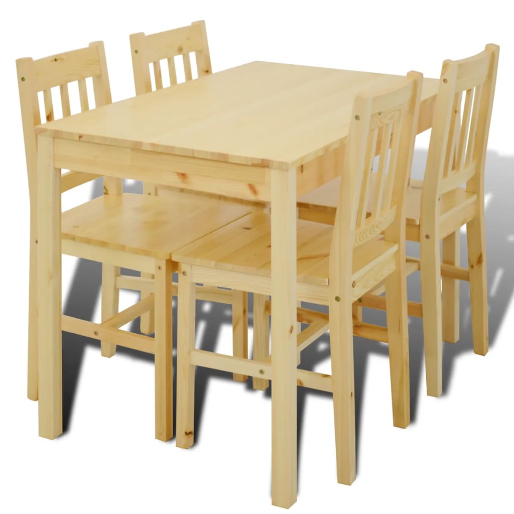 Table à manger avec 4 chaises en bois naturel