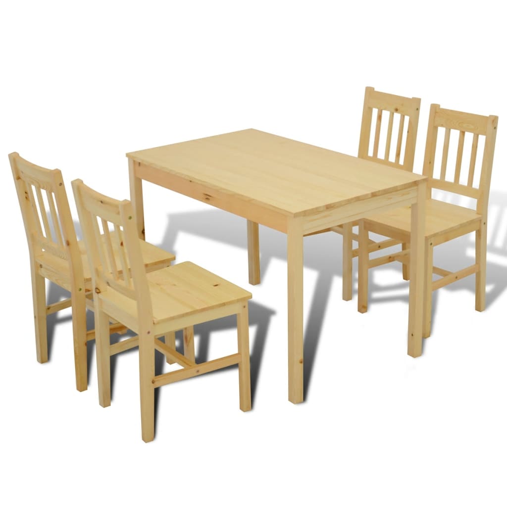 Eettafel met 4 stoelen hout