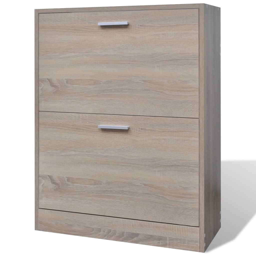 Schoenenkast 63x24x147 cm bewerkt hout gerookt eikenkleurig