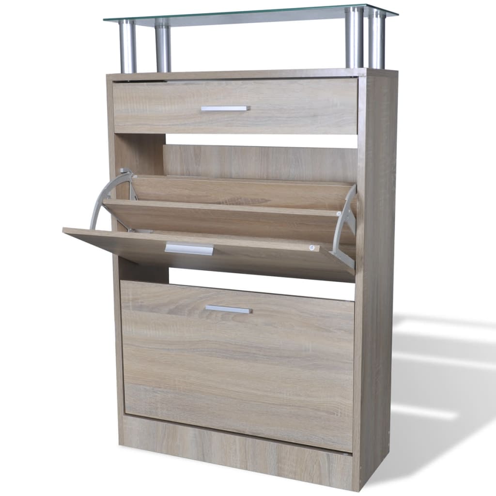 Schoenenkast 63x24x104 cm bewerkt hout