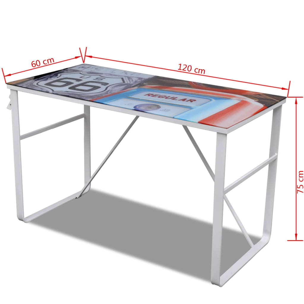 Bureau met wereldkaart opdruk (rechthoekig)