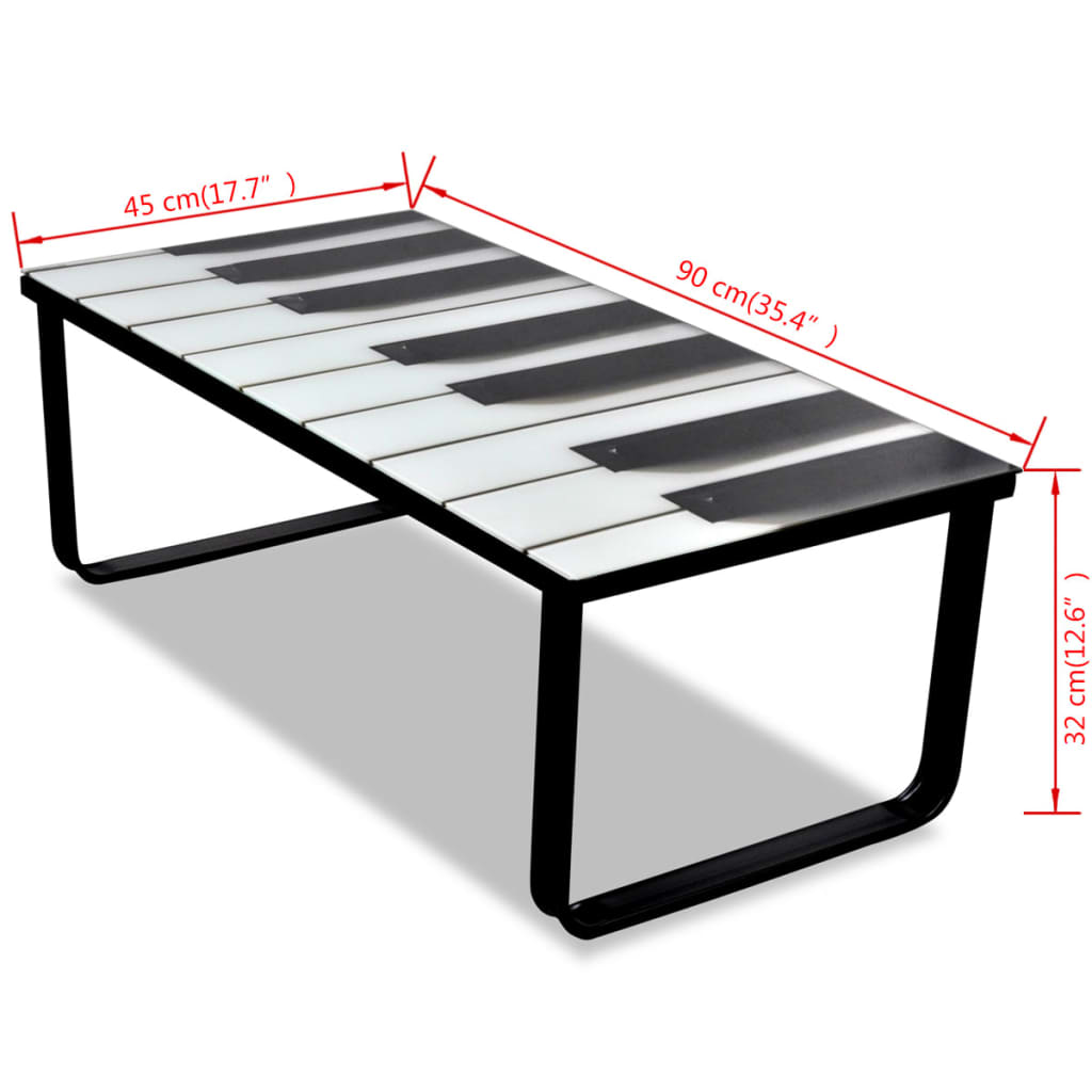 Salontafel met telefooncel-print glazen tafelblad