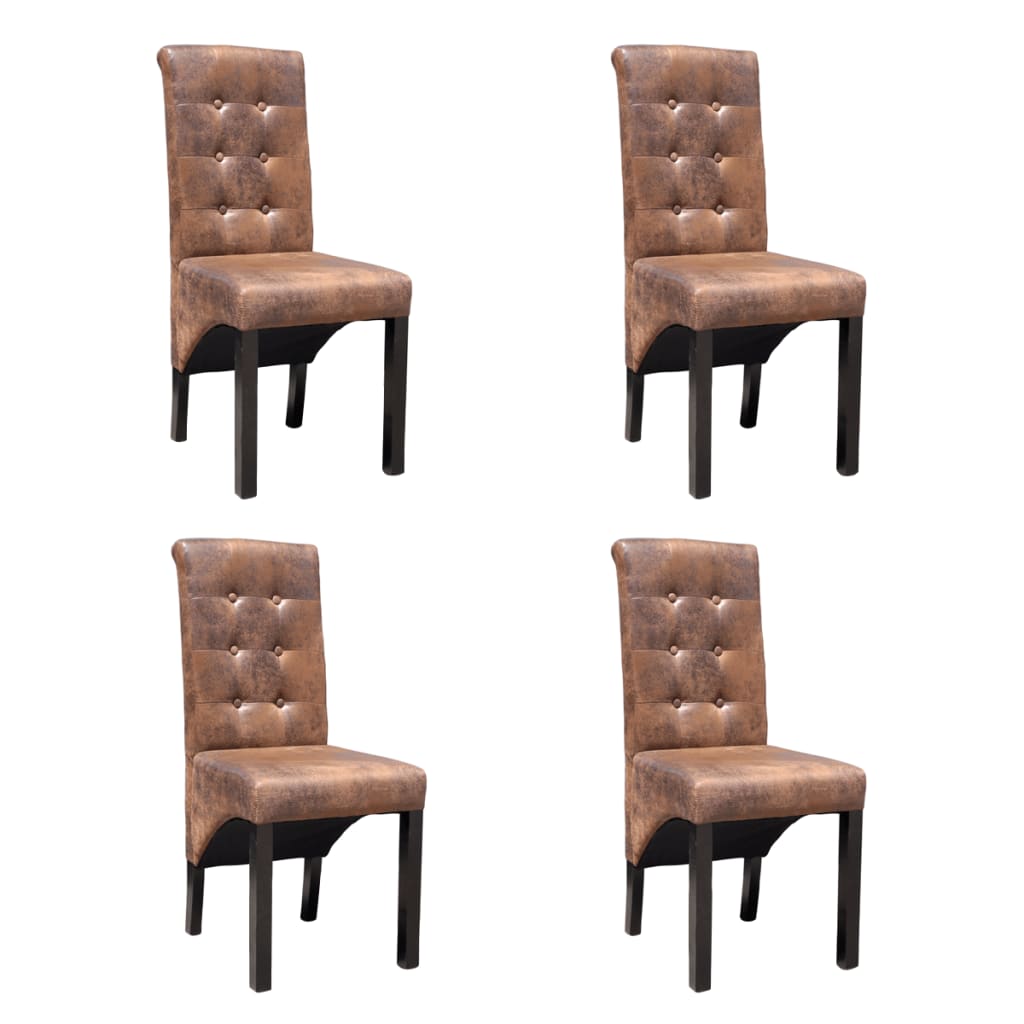 Chaises de salle à manger 6 pcs simili cuir marron