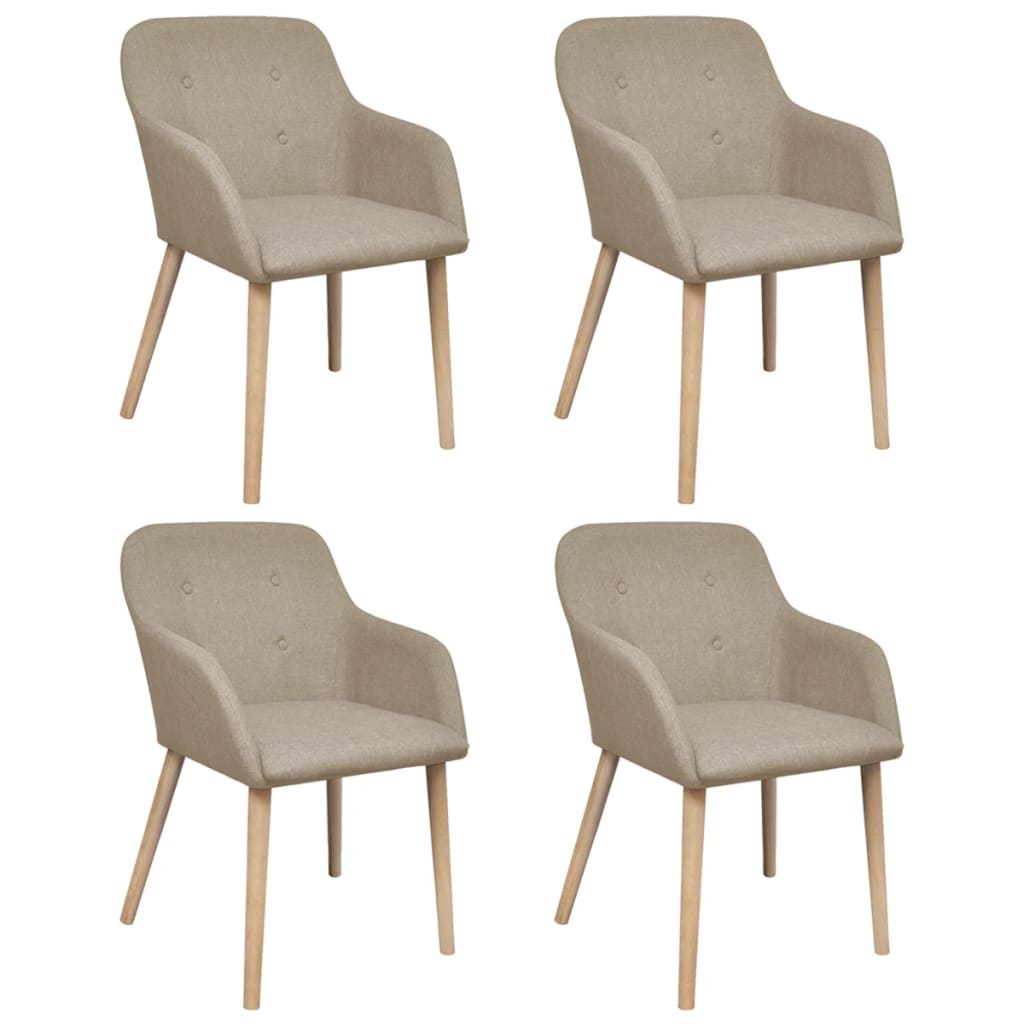 Chaises de salle à manger 2 pcs tissu et chêne massif gris clair