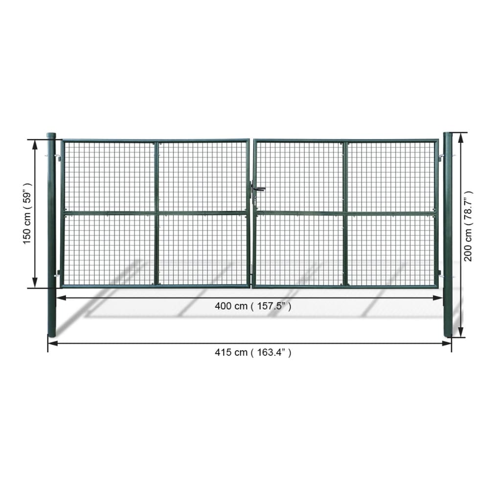 Poort 415x225 cm gegalvaniseerd staal zilverkleurig