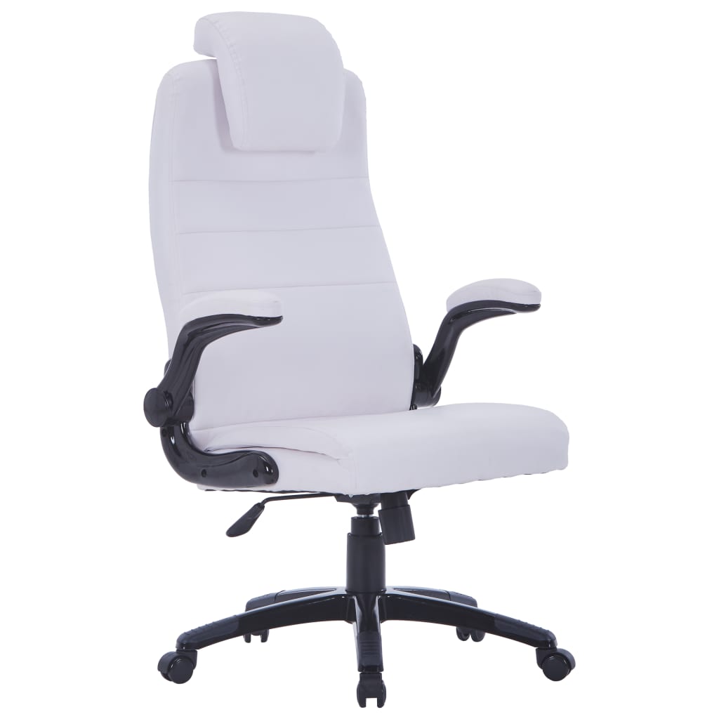 Chaise de bureau en cuir artificiel blanc