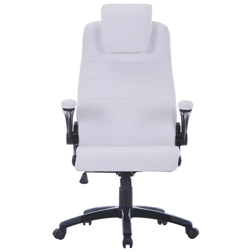 Chaise de bureau en cuir artificiel blanc